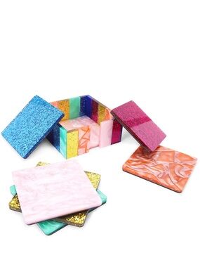 NWT Kurt Geiger Set of 6 Acrylic Coasters